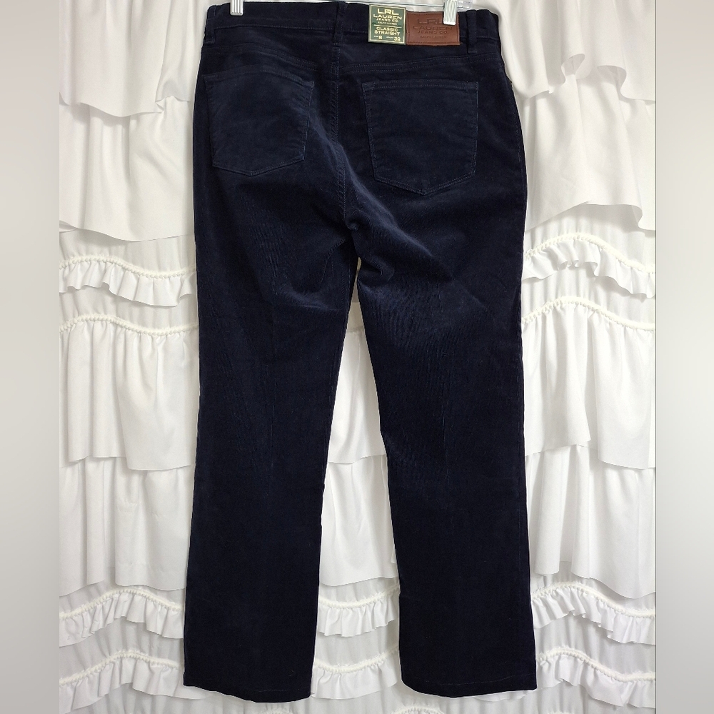 Lauren Ralph Lauren Navy corduroy Straight Leg Pants - Picture 2 of 6